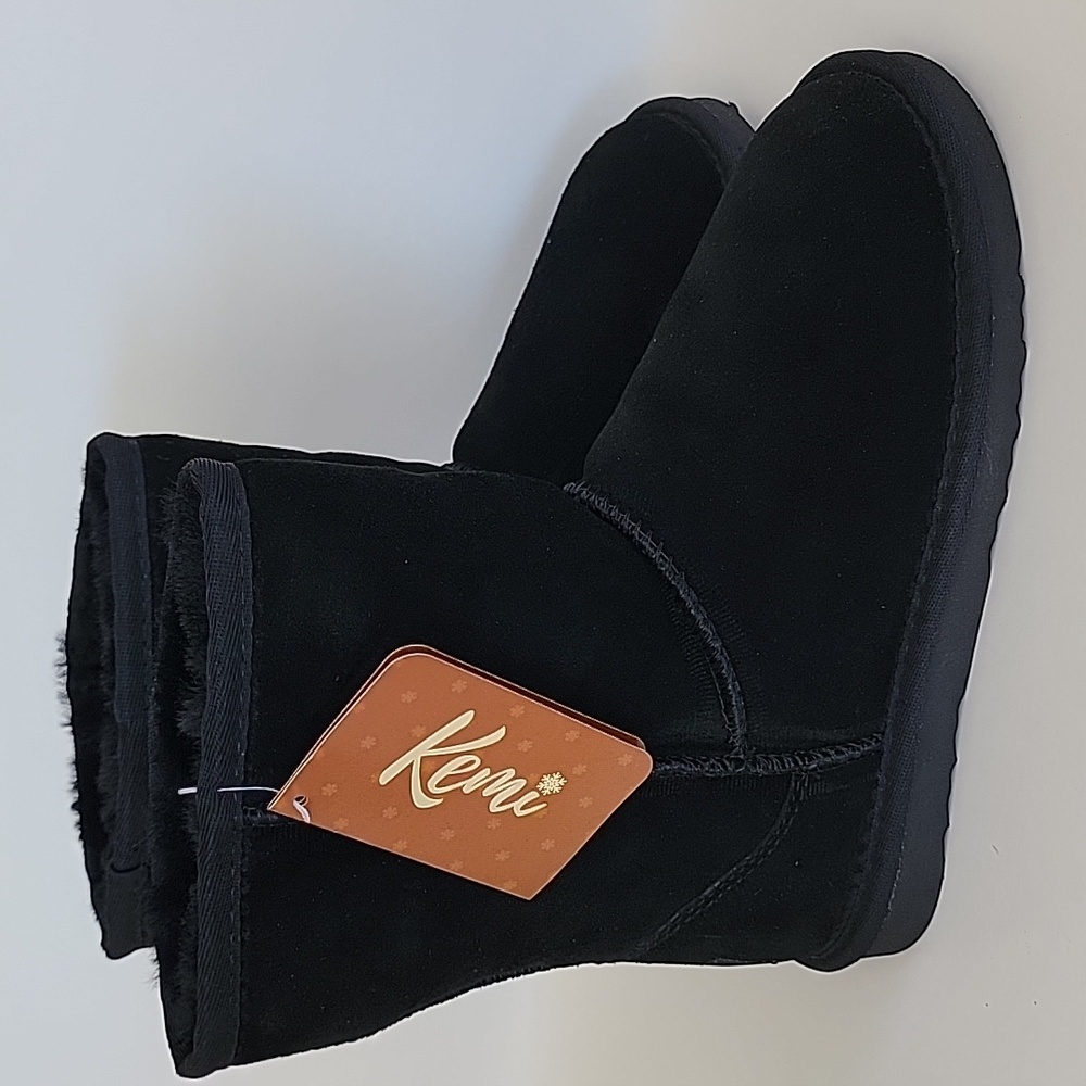 Kemi Bella Classic Short Winter Little Girls Boots Suede Color Black